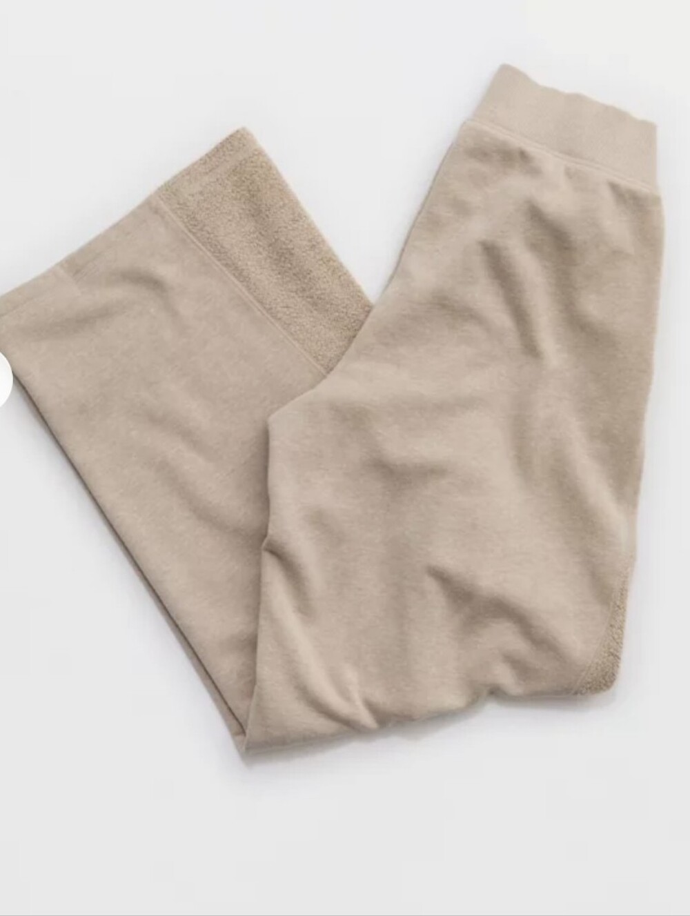 Aerie Apres-Chill Trouser Size XL Short Neutral Beige Wide-leg Chenille - Picture 4 of 16